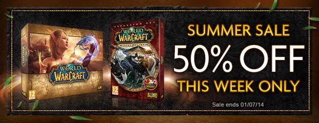 Summer Savings—Save 50% on World of Warcraft and Mists of Pandaria