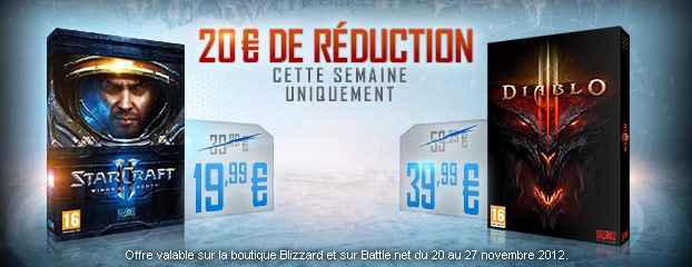 Économisez 20 € sur Diablo III et StarCraft II: Wings of Liberty