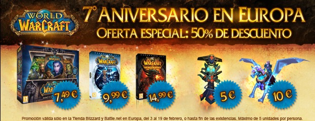 Séptimo aniversario de World of Warcraft en Europa: Descuentos a mitad de precio
