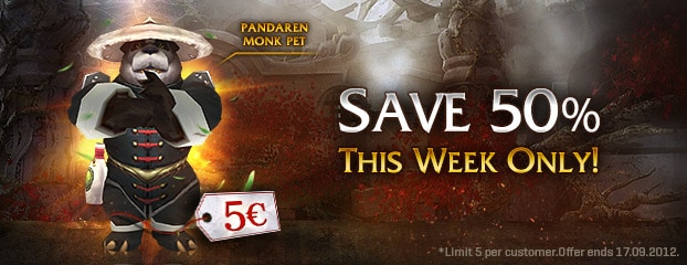 Pandaren Monk Pet 50% Off – This Week Only!