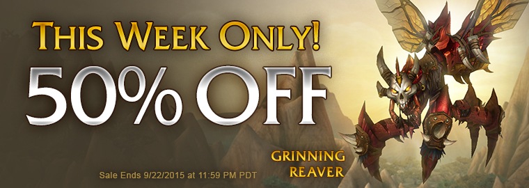 50% Off Grinning Reaver Mount – This Week Only