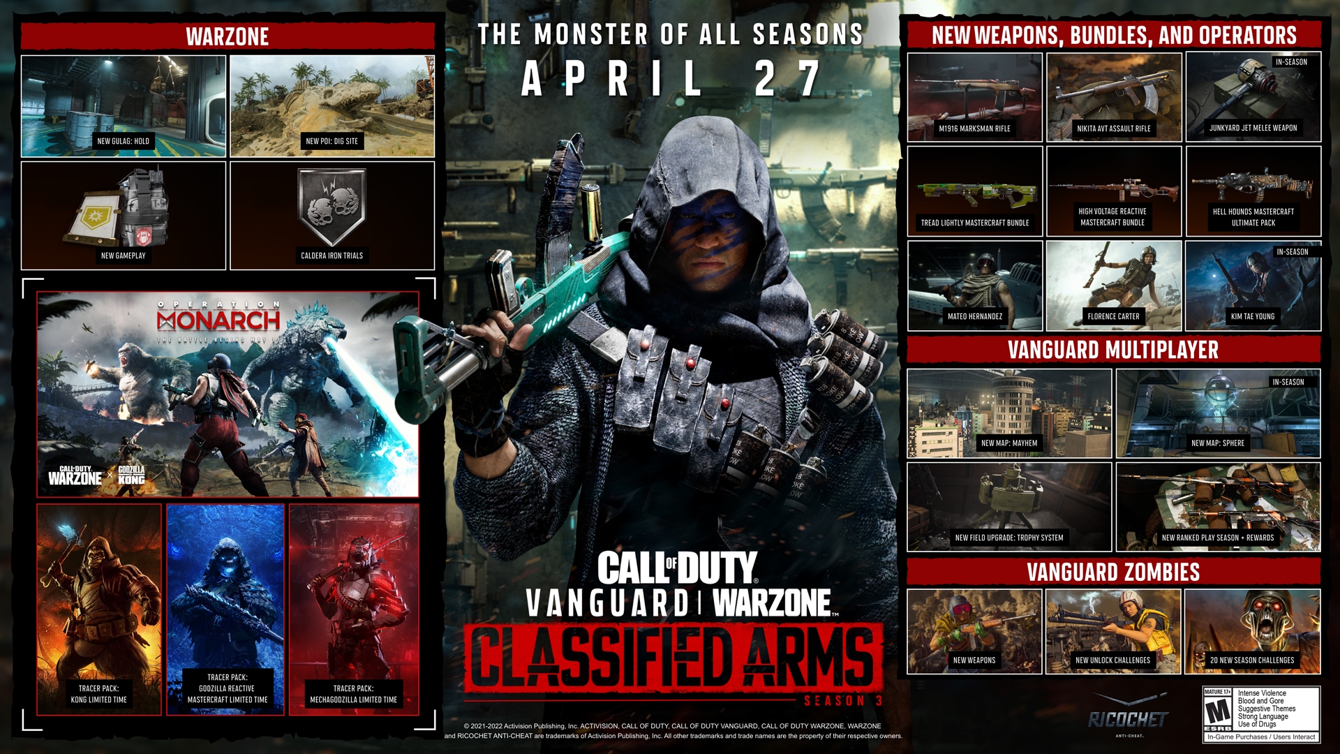 Anuncio de la temporada Armas clasificadas en Call of Duty: Vanguard y Warzone