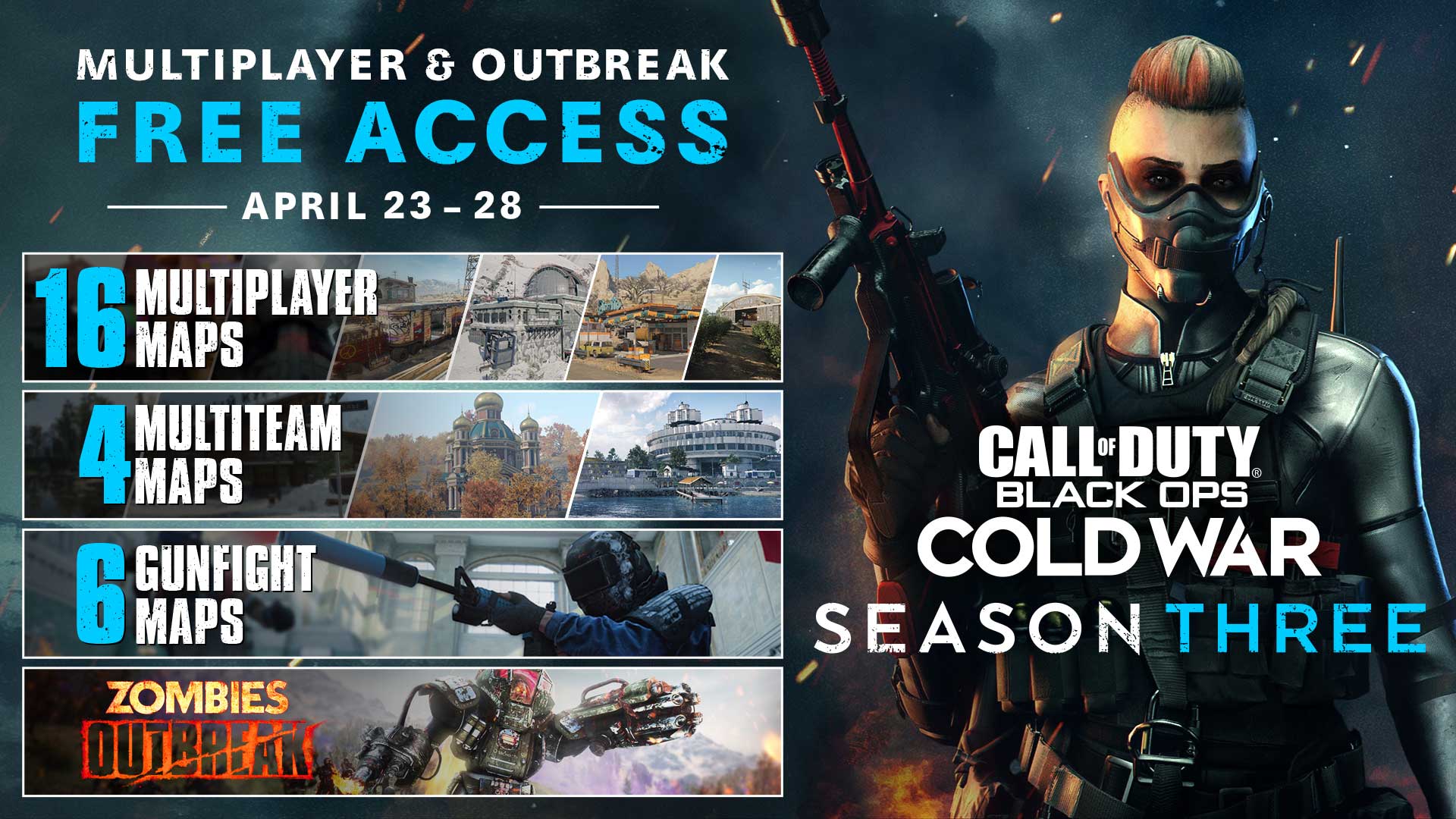 Play Season Three for free starting April 23 in Call of Duty: Black Ops Cold War