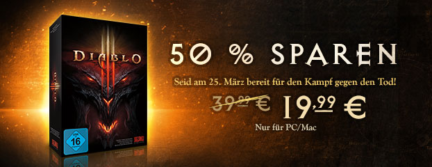 50 % sparen beim Kauf von Diablo III für Windows/Mac