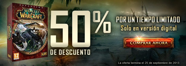 ¡50% de descuento en Mists of Pandaria durante una semana!