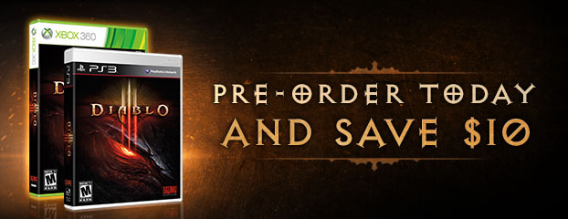 Save $10 by Pre-Ordering Diablo III Console 