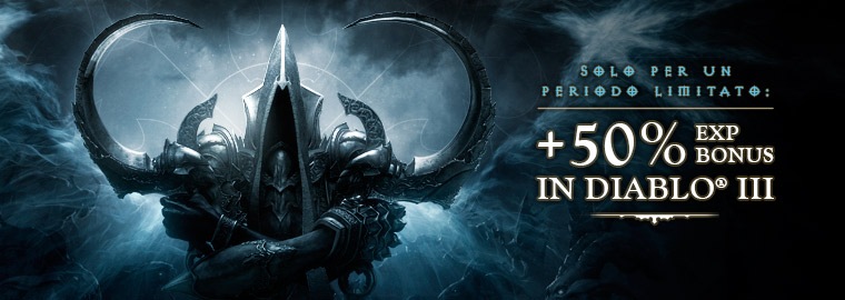 Solo per un periodo limitato: +50% EXP bonus in Diablo III! 