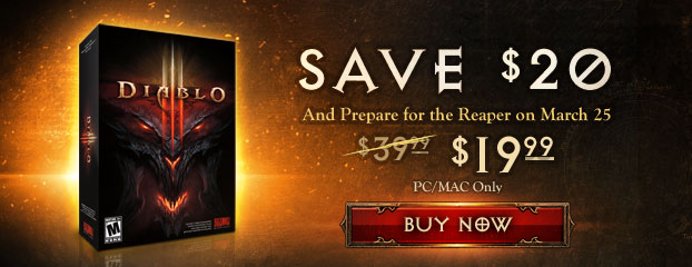 Save 50% on Diablo III for Windows and Mac 