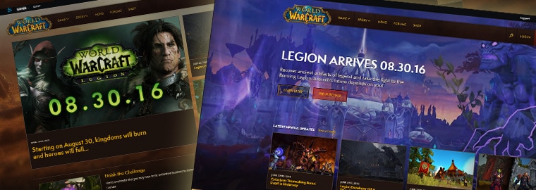 Aperçu du nouveau site de World of Warcraft