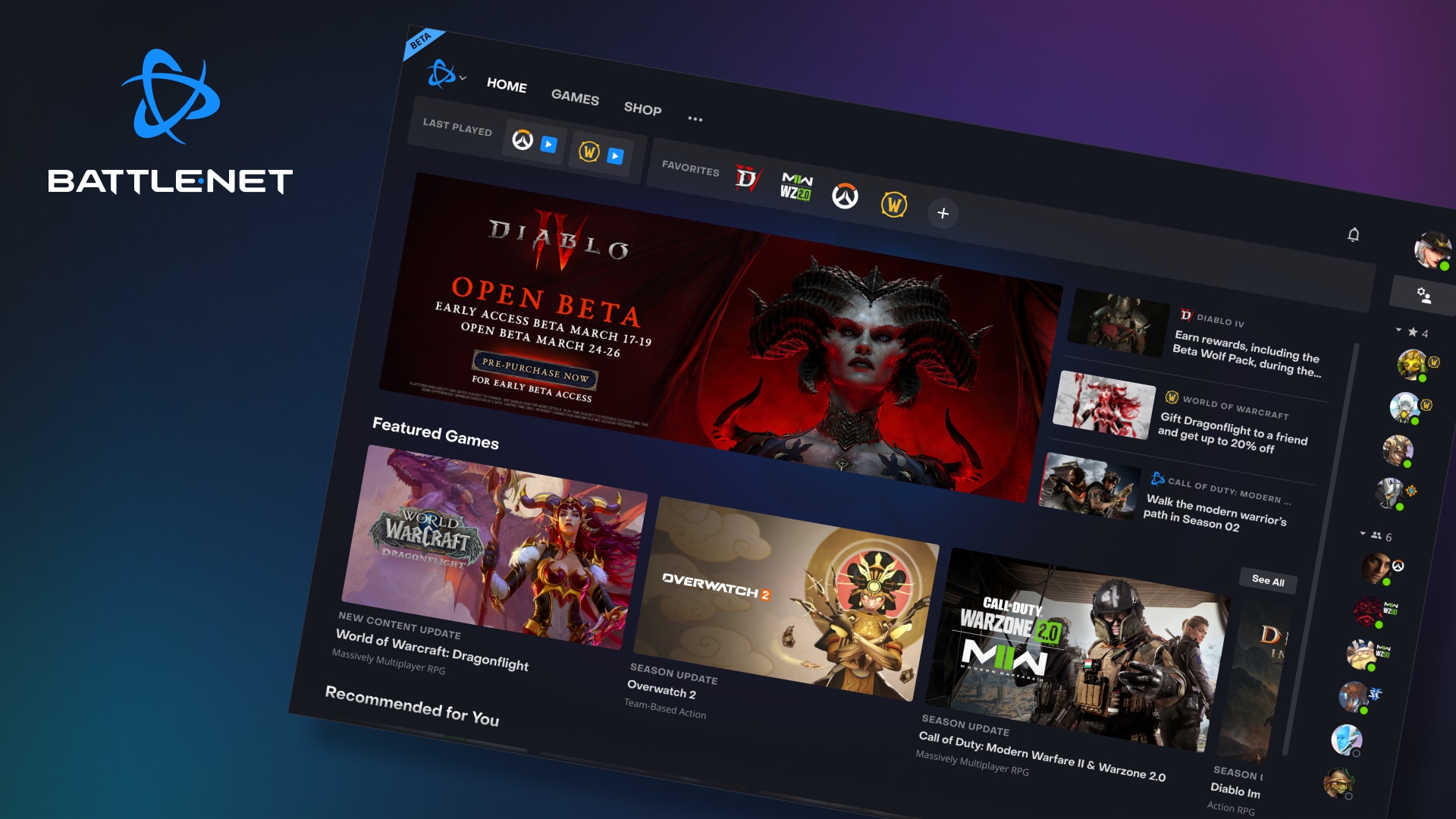 The new Battle.net Home Page is live! — Battle.net — Blizzard News