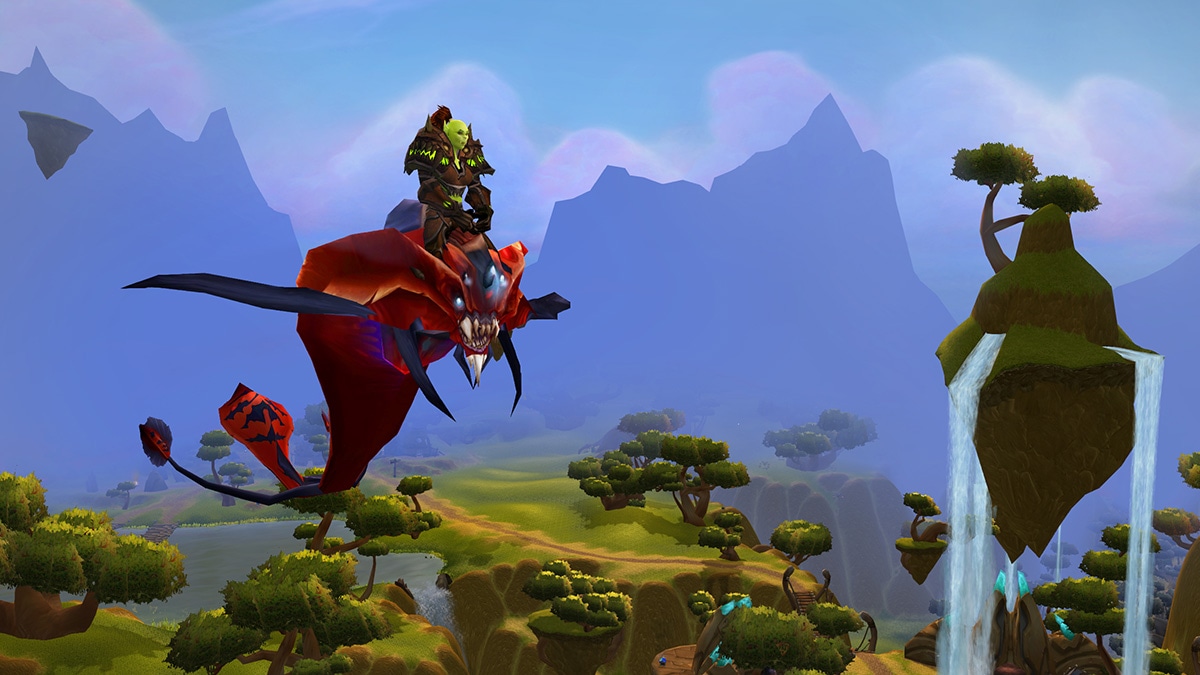 Orc Riding a Flying Mount in Nagrand