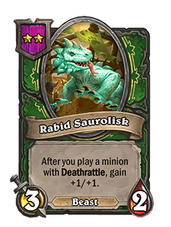 Rabid Saurolist new 3 attack 2 health tier 2