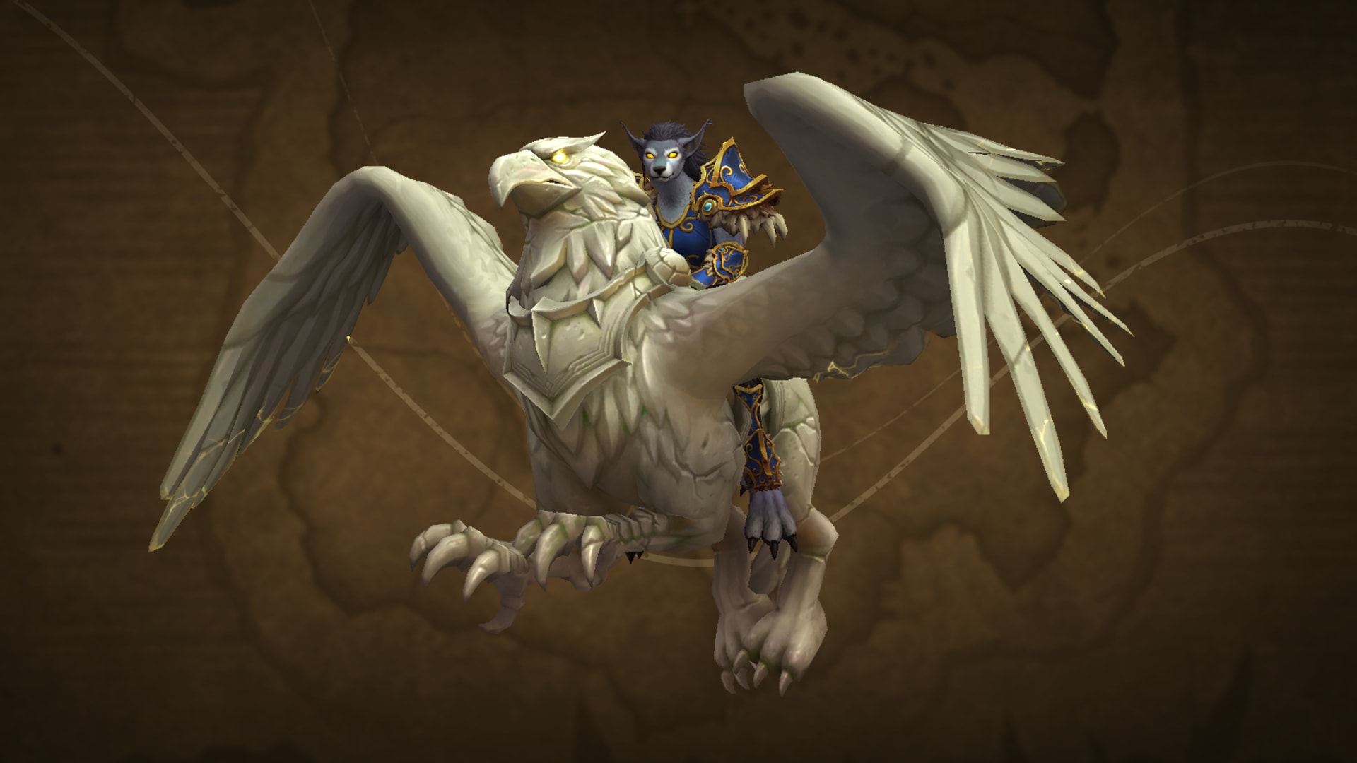 All White Stone Gryphon with a Worgen Passenger