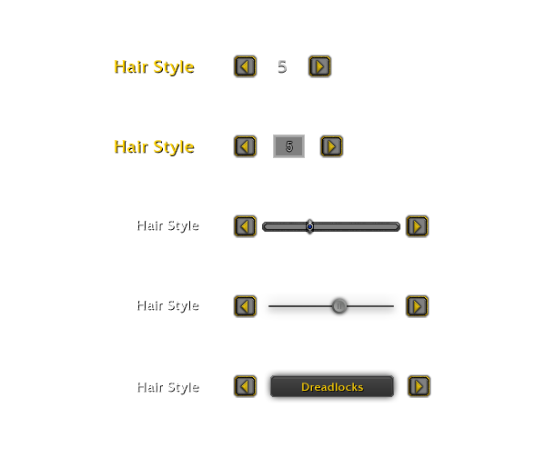 Evolución del selector de creación de personaje