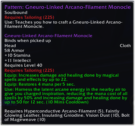 Pattern: Gneuro-Linked Arcano-Filament Monocle