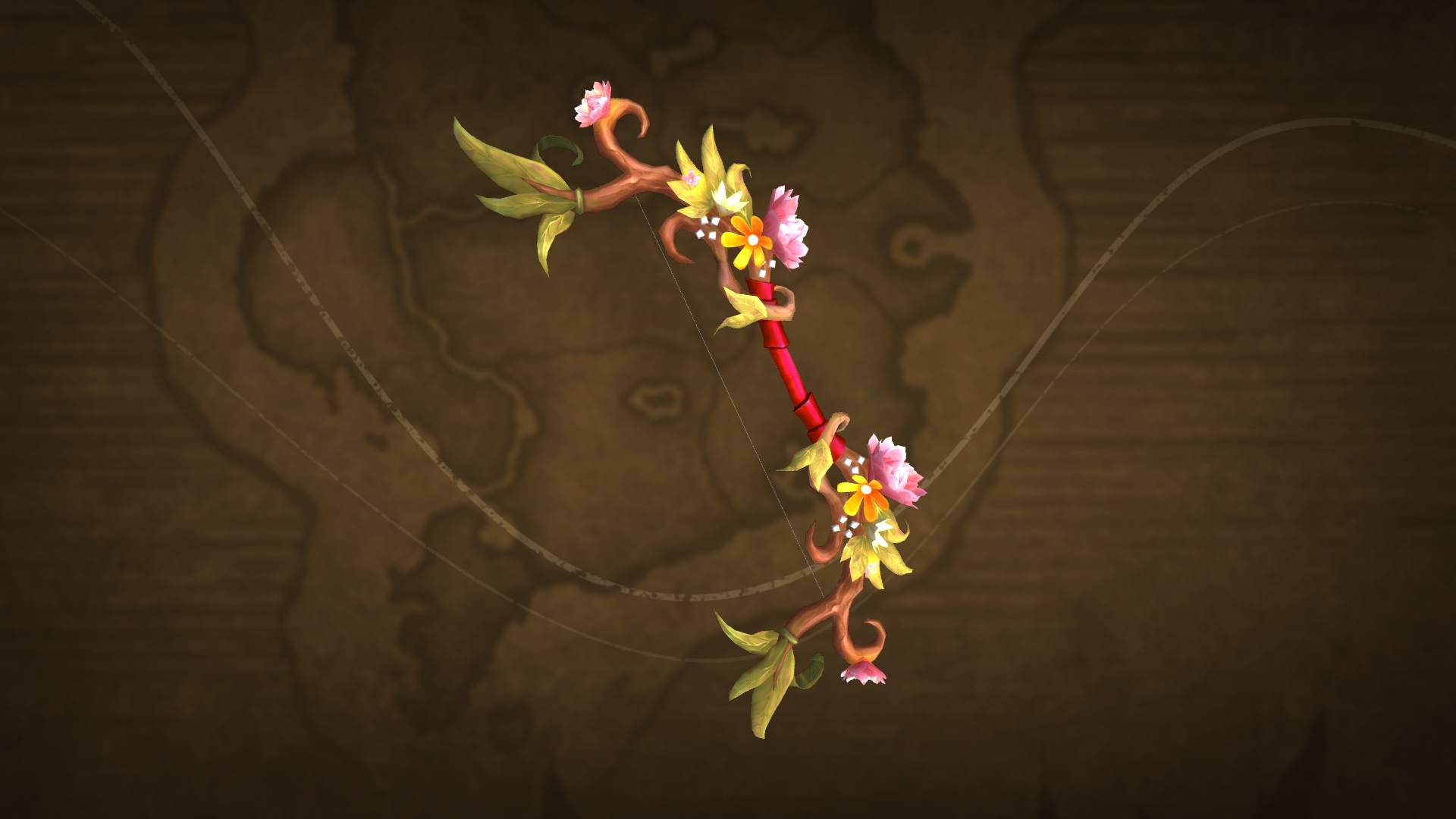 Arc inspiré de la nature orné de fleurs et de feuilles aux deux extrémités