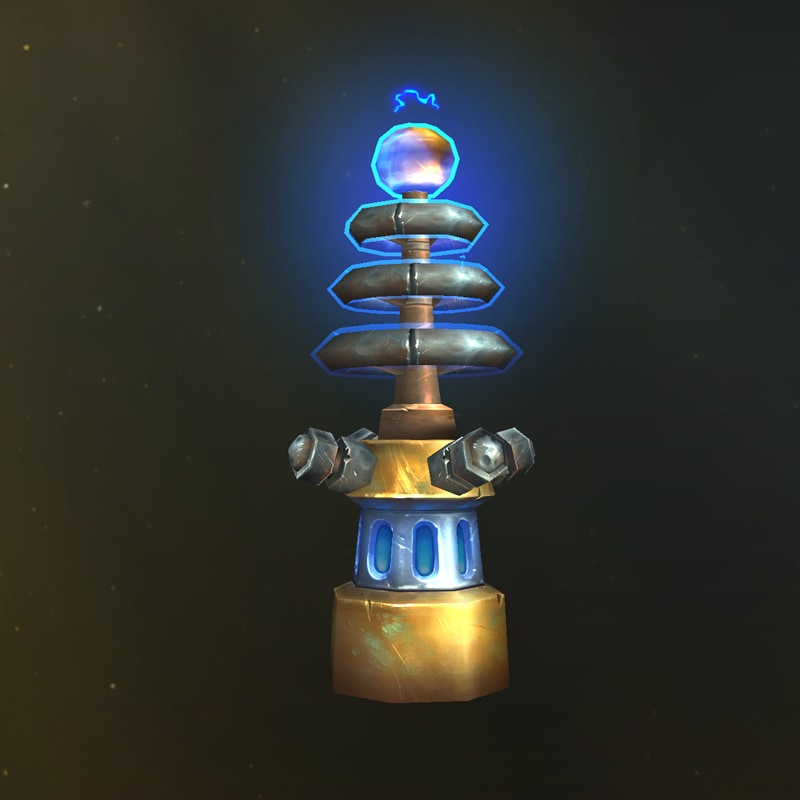 Eine elektrische Spule auf einem Metallfuß