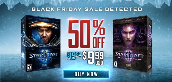 Blizzard Black Friday Offer Save 50 On Starcraft Ii Wings Of Liberty And Starcraft Ii Heart Of The Swarm Starcraft Ii Blizzard News