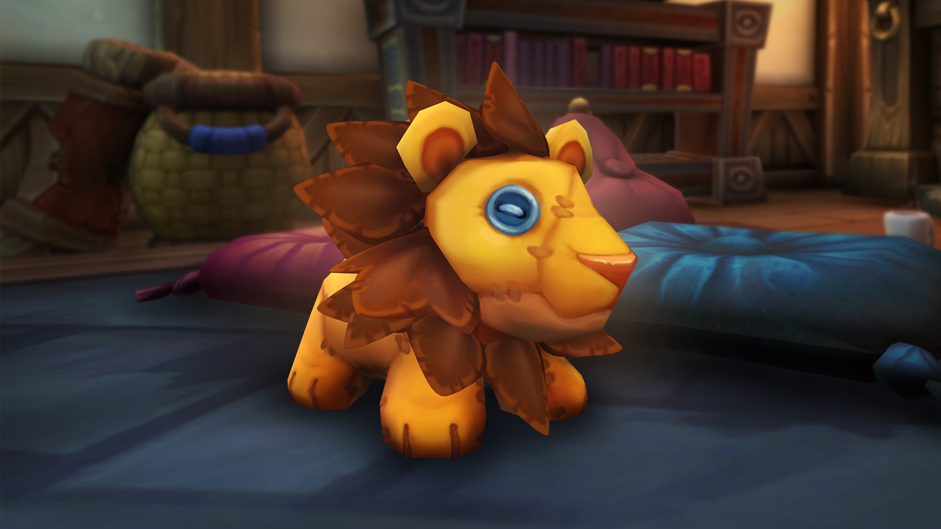 une peluche de lion jaune