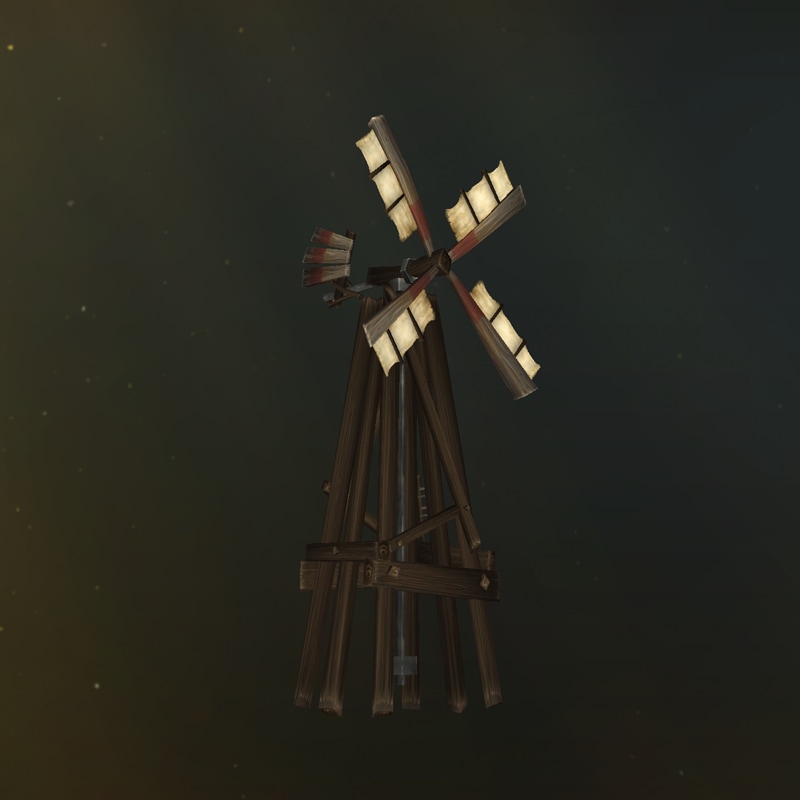 Eine Windmühle aus Holz