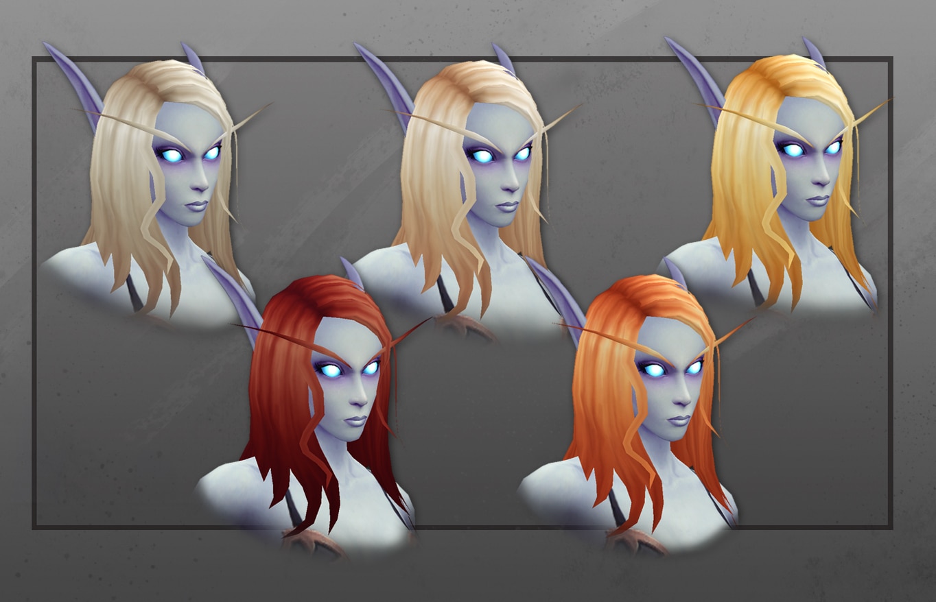 Close-Up View of Female Void Elf Hair Customizations