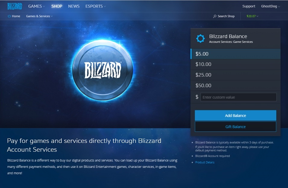 Blizzard Balance Gifting Now Available! — All News — Blizzard News