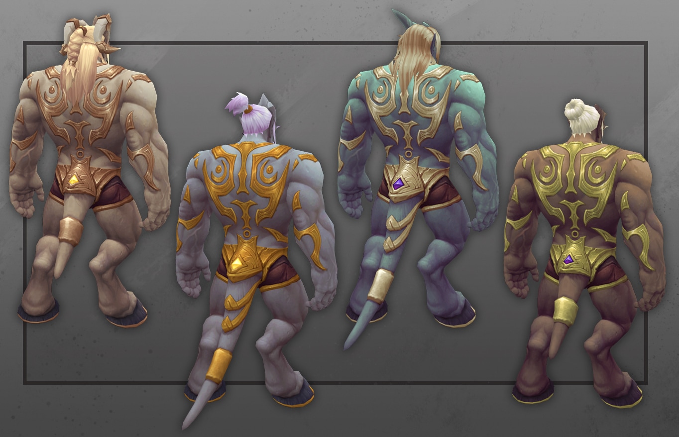 Back View of Male Lightforged Draenie Showing New Customizations