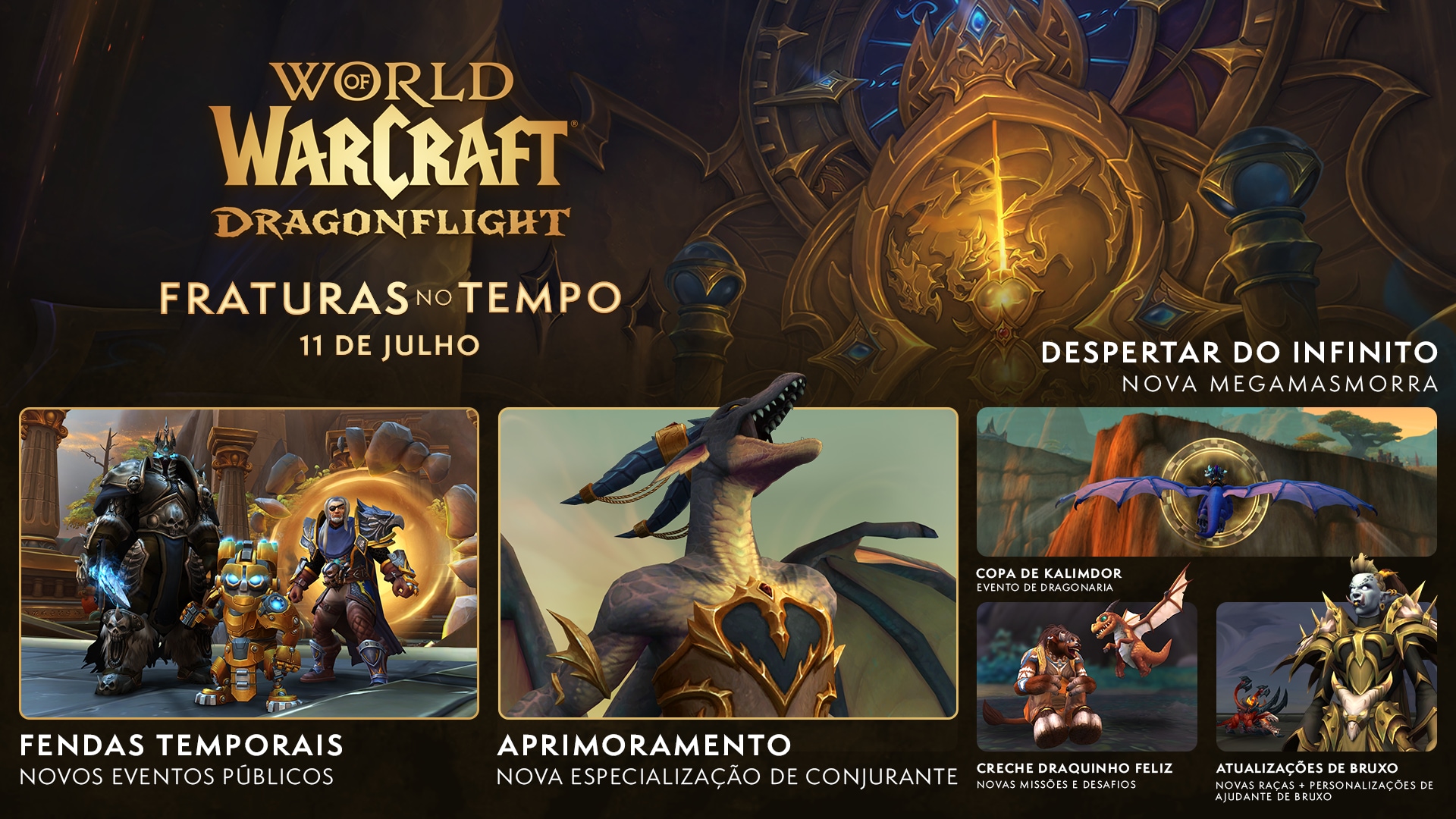 ATUALIZAÇÃO EM 11 DE JULHO] Notas da atualização de conteúdo Dragonflight:  Fraturas no Tempo – já disponível! — World of Warcraft — Notícias da  Blizzard