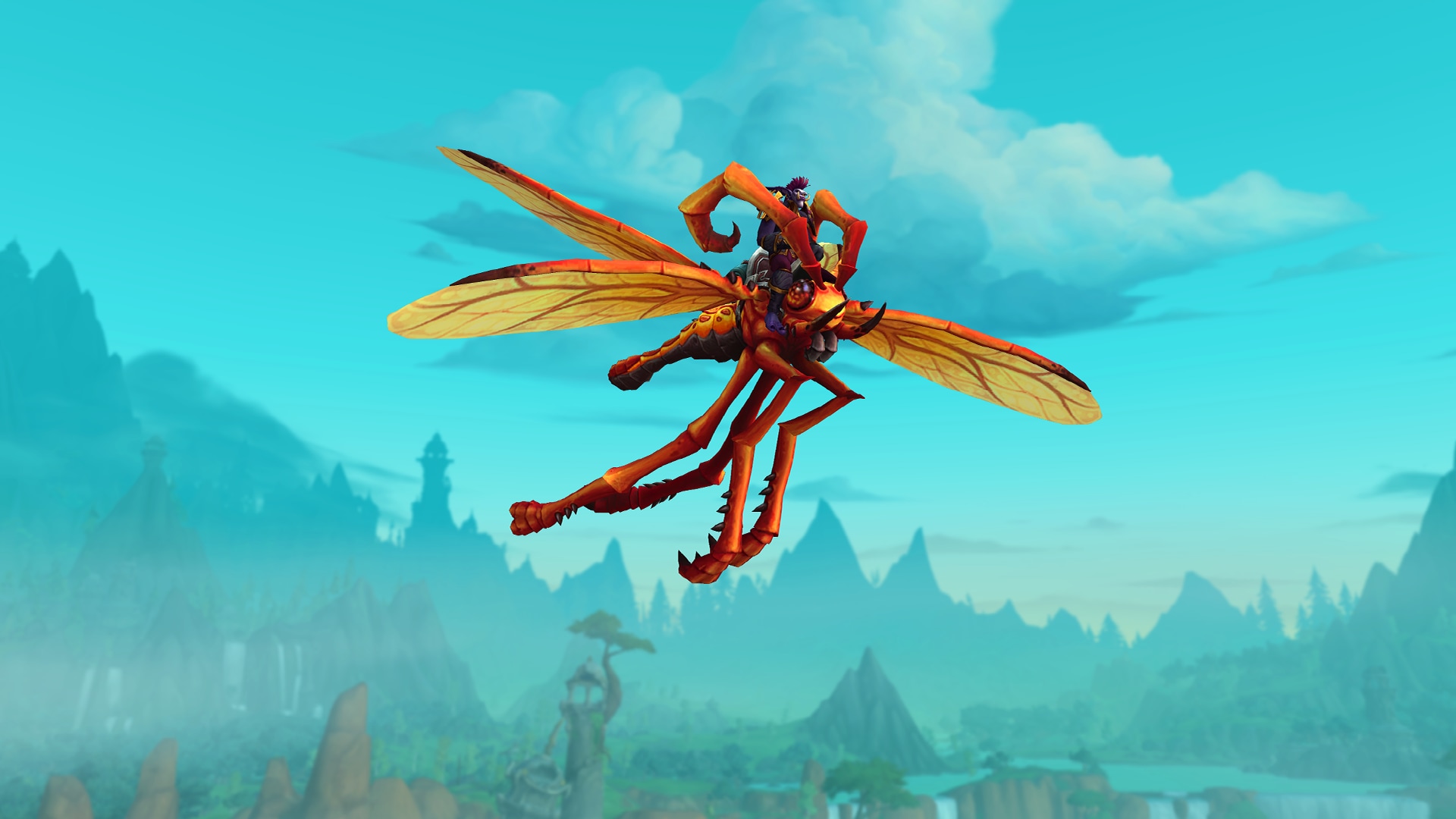 flying orange and yellow bug mount