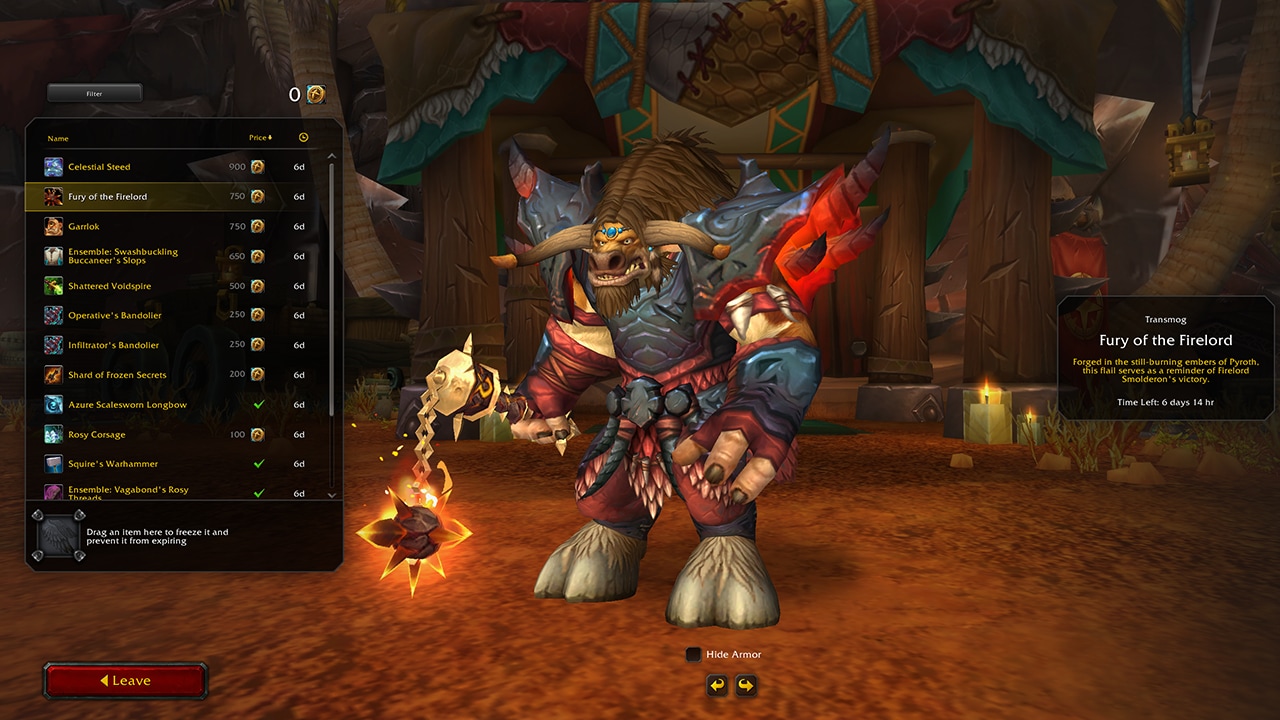 Marchand tauren au comptoir de la Horde