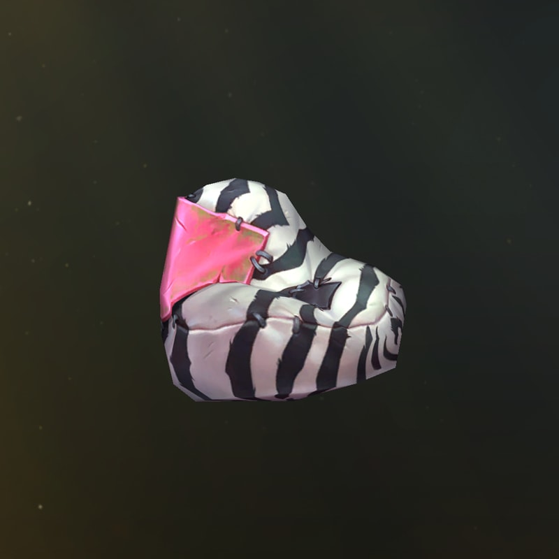 Ein schwarzweiß gestreifter Sitzsack