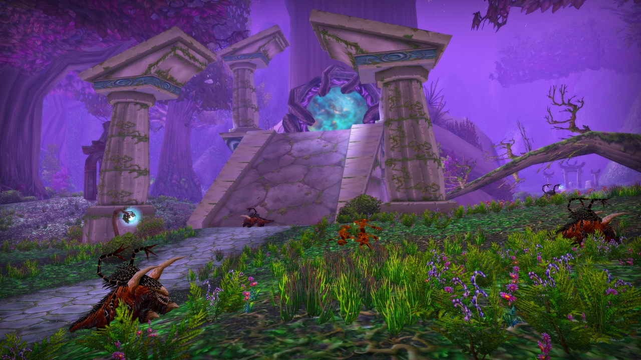 Purple portal with demons surrounding it