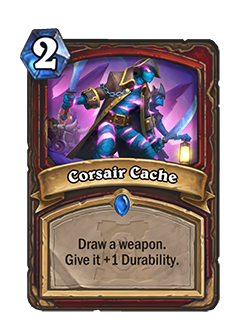 Corsair Cache now draws a weapon and gives it +1 Durability.