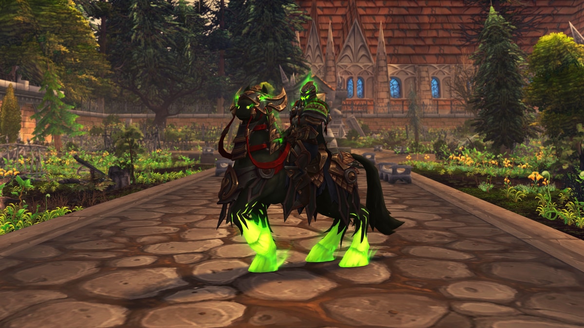 Headless Horseman's Ghoulish Charger and Headless Horseman's Ghoulish Armor transmog set