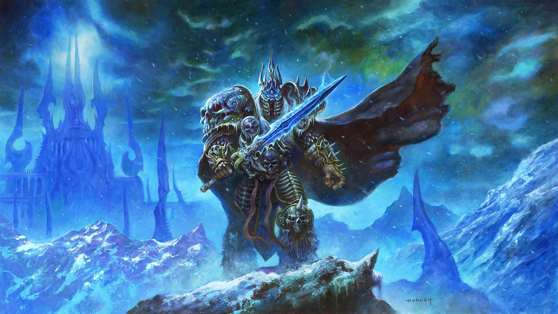 Pintura de Alex Horley del Rey exánime de la expansión de Hearthstone, El Ascenso del Rey Exánime