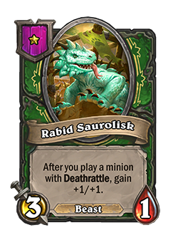 Rabid Saurolisk old attack 3 health 1 tier 1