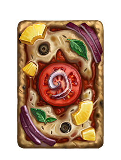 The Pizza Stone card back has been UPGRADED with some delicious pineapple slices.