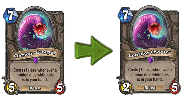 Corridor Creeper Hearthstone Balance Change 10.2