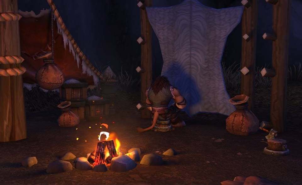 Campfire scene with ray tracing enabled