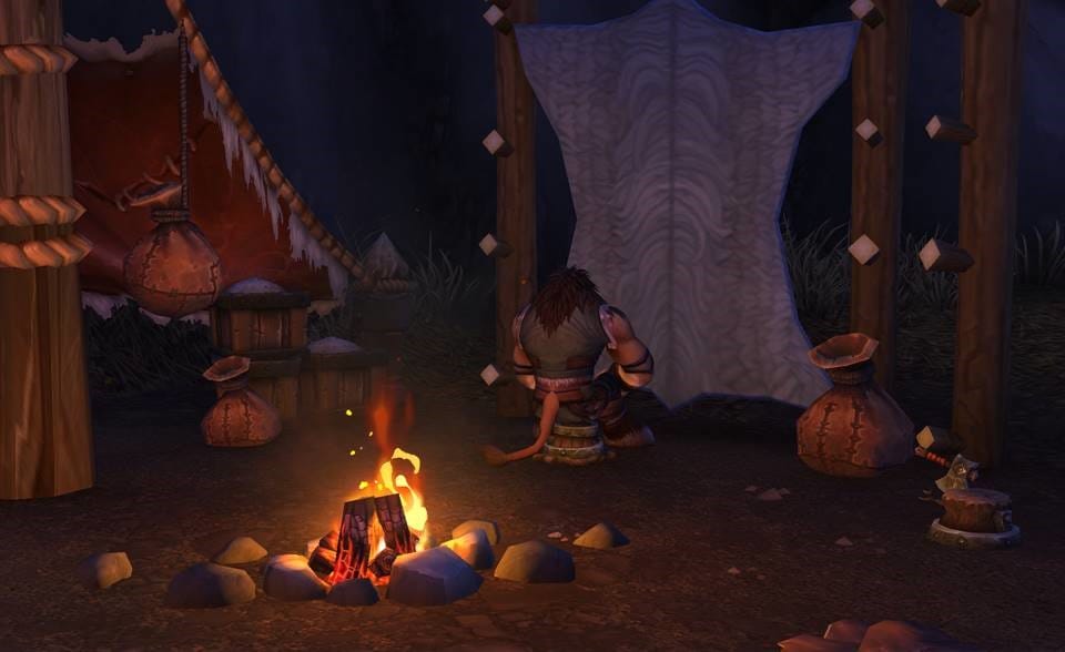 Campfire scene without ray tracing