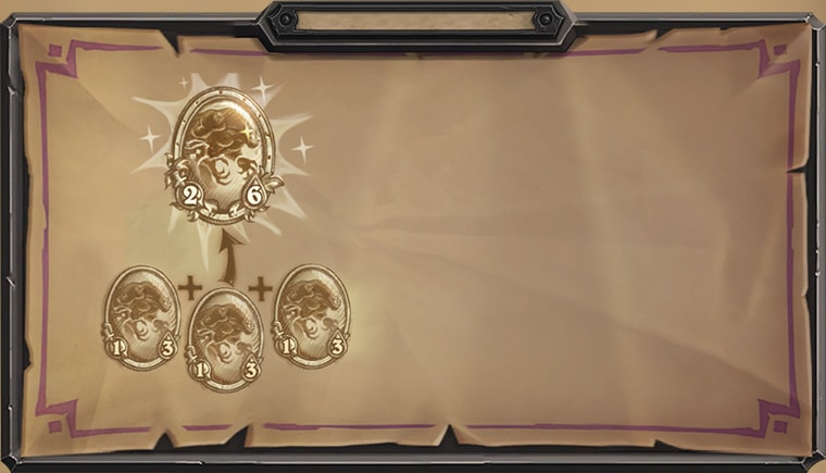 Once you’ve scored a triple recruit and place your combined Minion on the board, you’ll also be granted a reward card in your hand that allows you to discover a free Minion from the next highest Tavern Level!