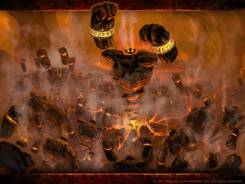 Un fond d'écran dédiée à Garr, a été créé pour fêter les 50 000 likes de la page Facebook (Warcraft-FR)