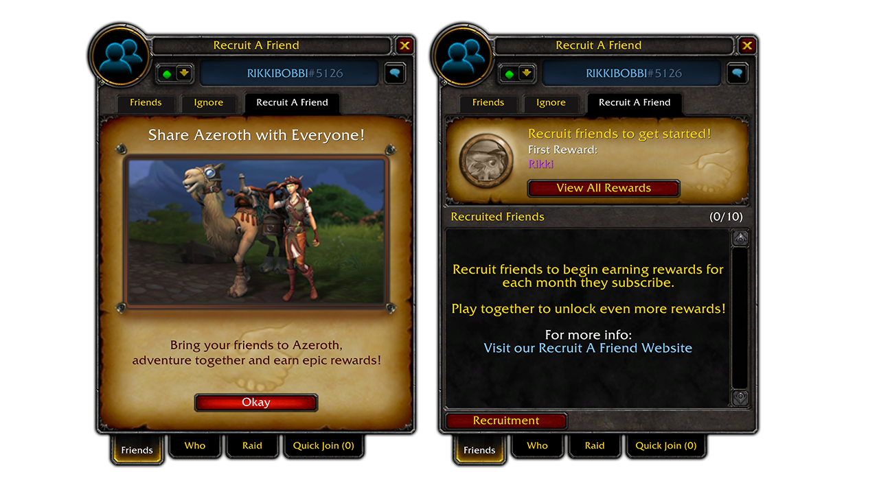 Recruit A Friend Is Now Live! — World of Warcraft — Blizzard News