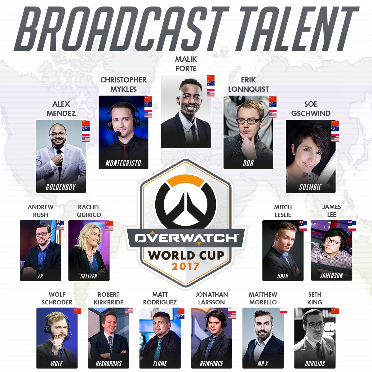 Overwatch World Cup 2017 Competition Committees decided, live events coming to Sydney, Katowice, Shanghai, and Los Angeles