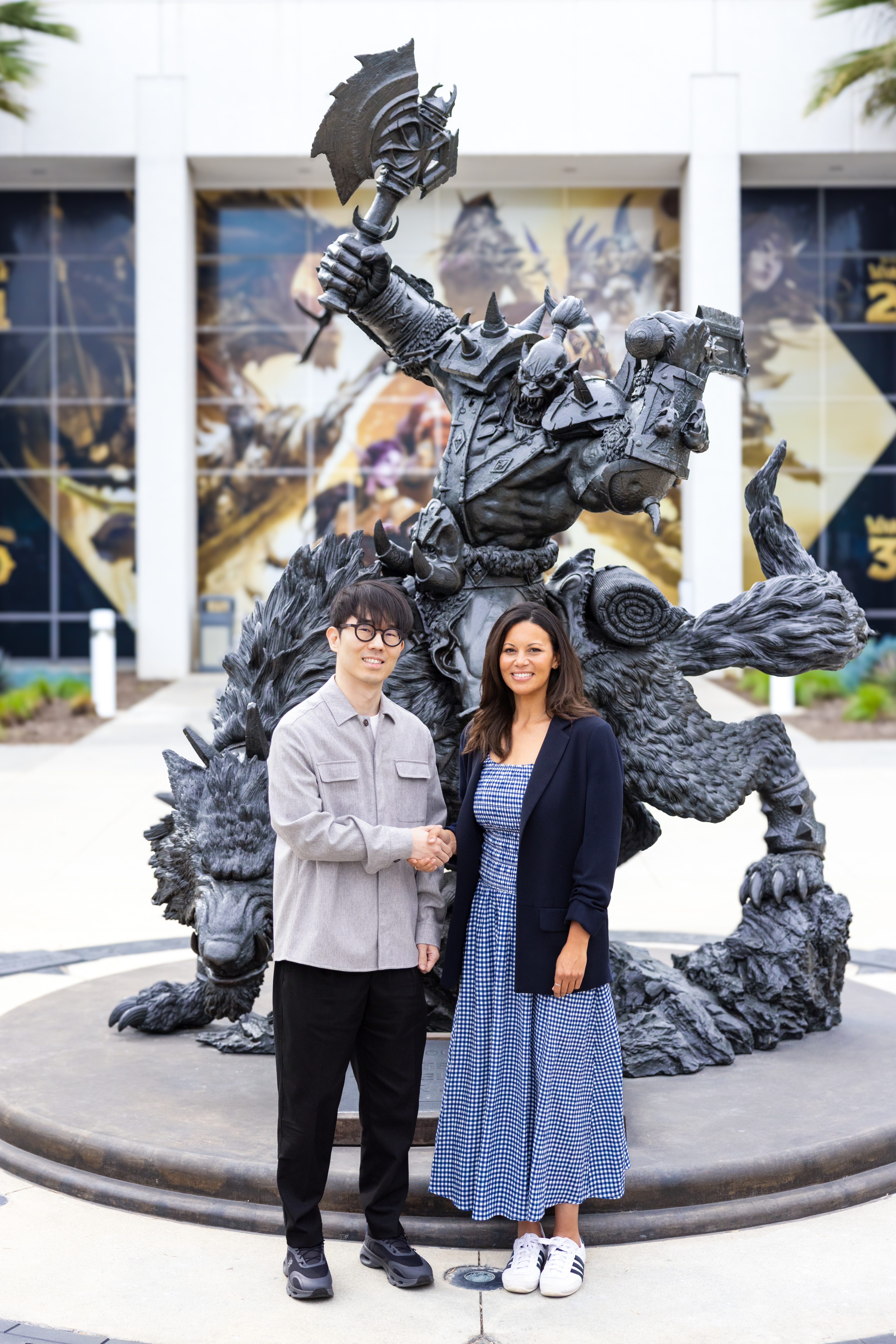 Daehyun Kang, Co-CEO of NEXON Korea and Johanna Faries, President of Blizzard Entertainment.jpg