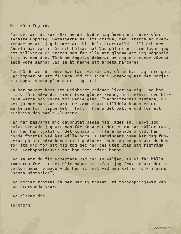 Story Update A Letter From Torbjorn To His Wife News Overwatch