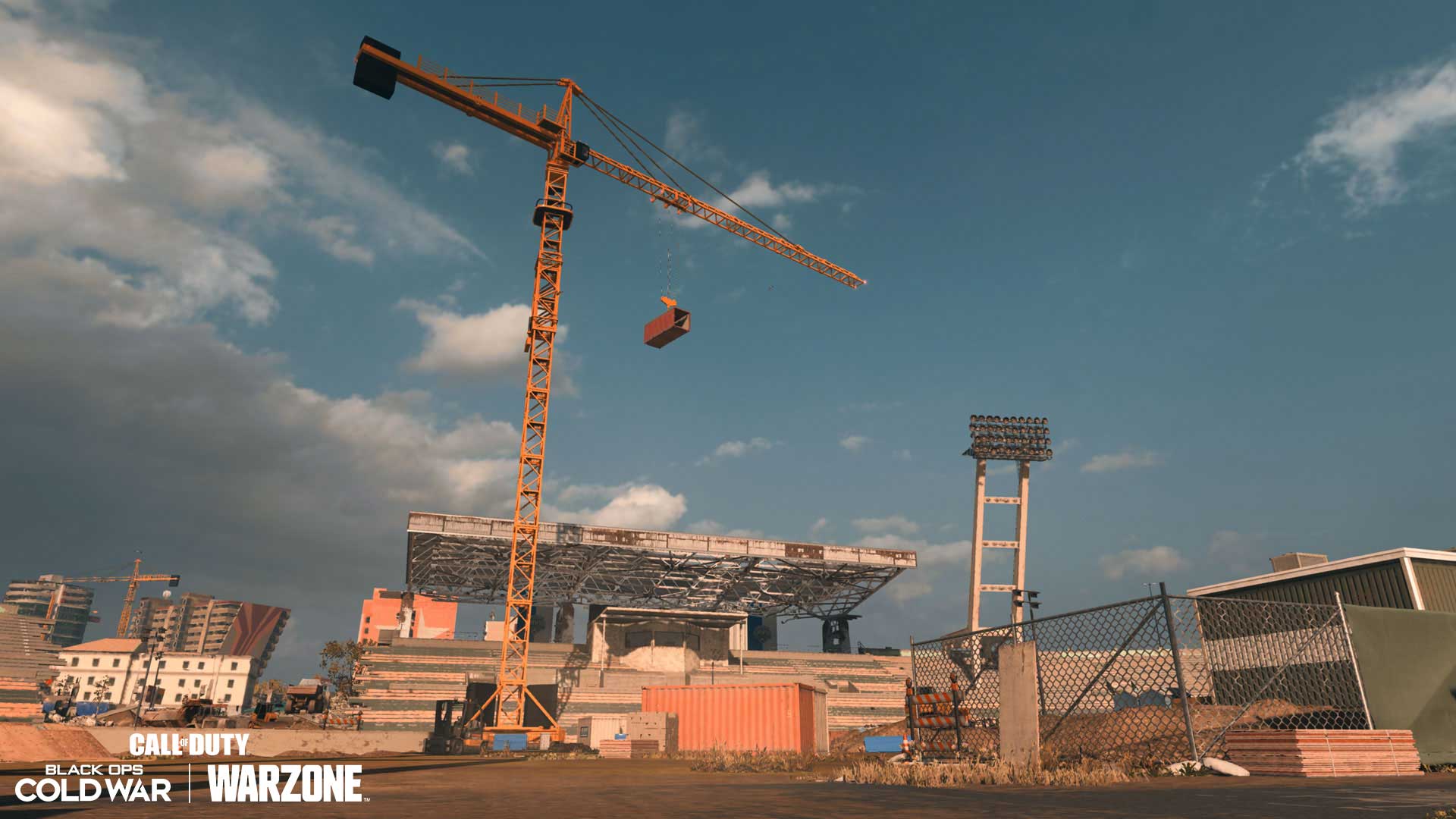 Soccer Pitch: Construction Crane: (South): 