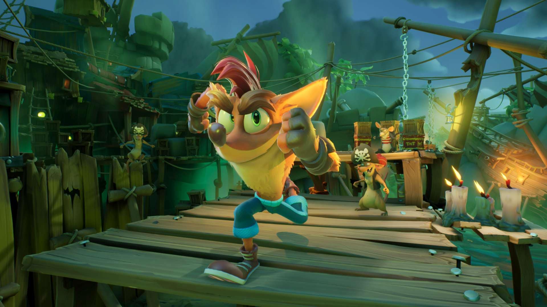 Crash se aventura em meio a destroços piratas