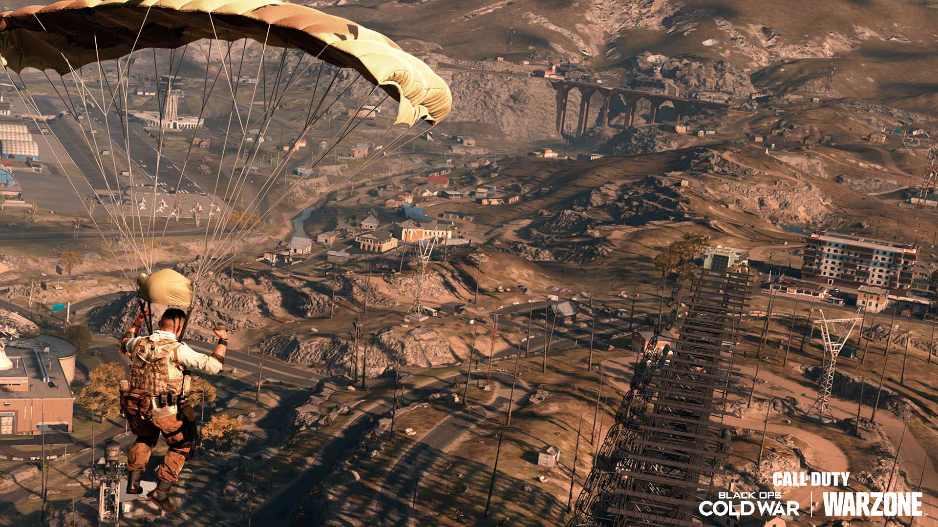 A man parachuting