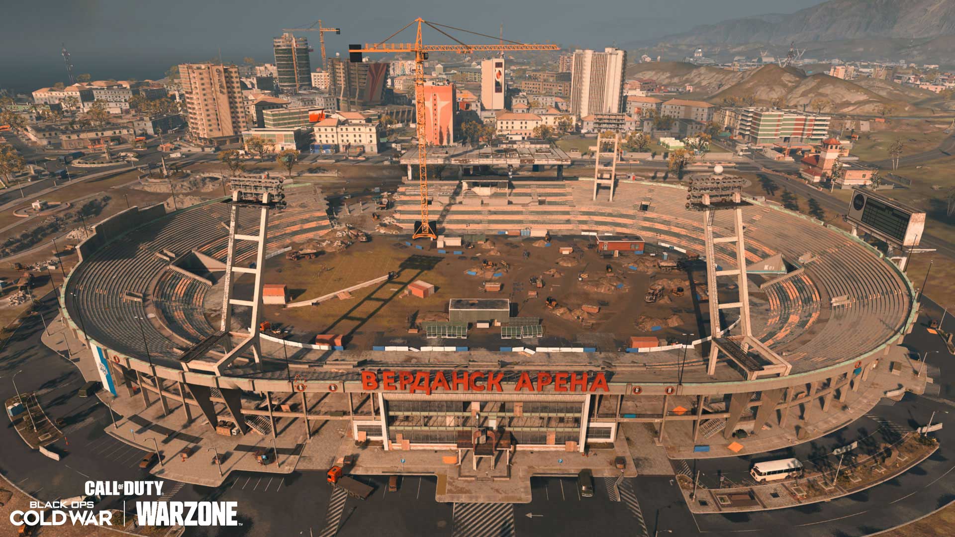 Verdansk Soccer Arena Overview — Φ/Λ: G/5 (Center). 